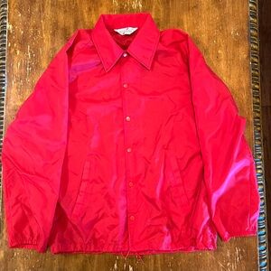 Vintage Sears Mens’ Store snap up lightweight red windbreaker;Pristine condition